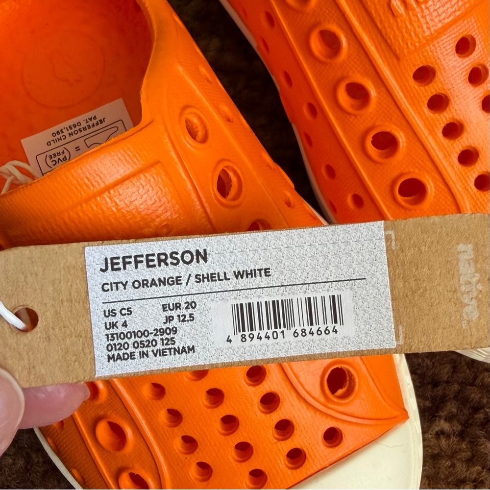 Native Jefferson Child City Orange & Shell White Slip On Shoes - Picture 2 of 6